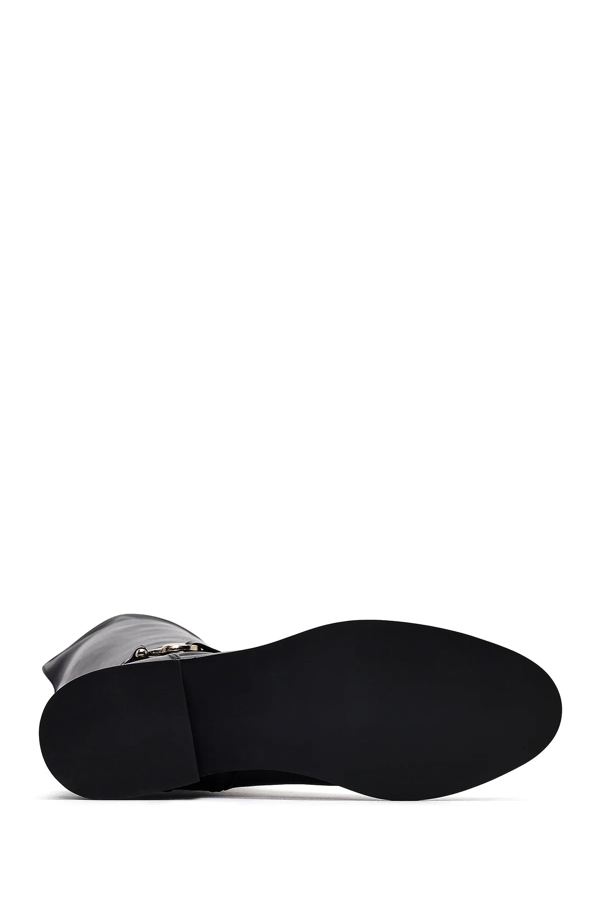 Kadın Siyah Fermuarlı Deri Çizme