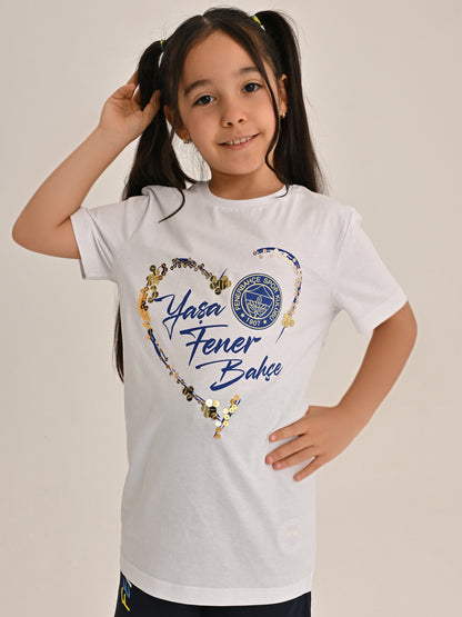 Fenerbahçe Beyaz Tribün Yaşa Fenerbahçe Varak Çocuk Tshirt