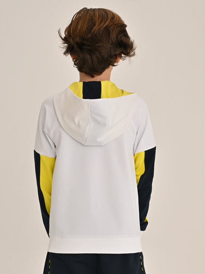 Fenerbahçe Beyaz Tribün Altı Renk Logolu Çocuk Sweatshirt