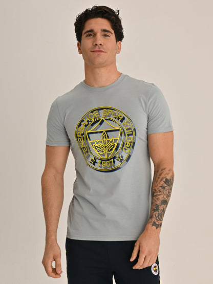Fenerbahçe Gri Tribün Katmanlı Logo Erkek Tshirt