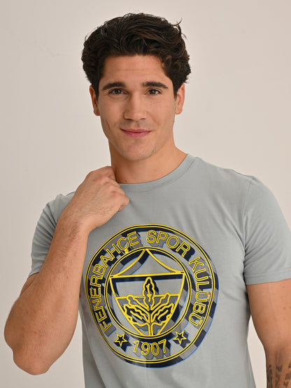 Fenerbahçe Gri Tribün Katmanlı Logo Erkek Tshirt