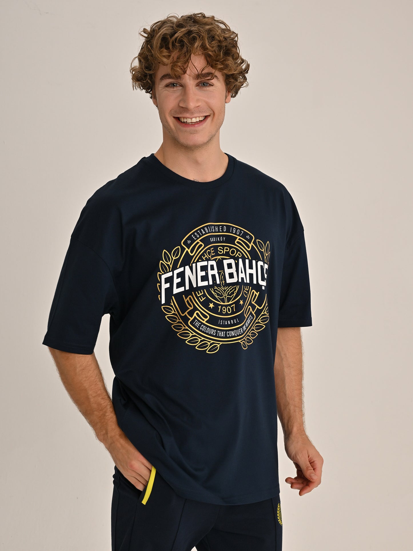 Fenerbahçe Lacivert Kolej Gold Çelenk Erkek Tshirt