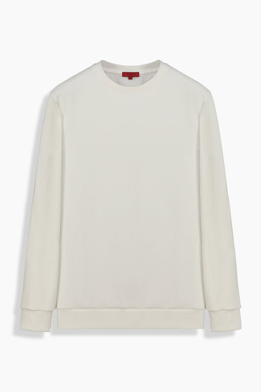 Bisiklet Yaka Erkek Ekru Swatshirt