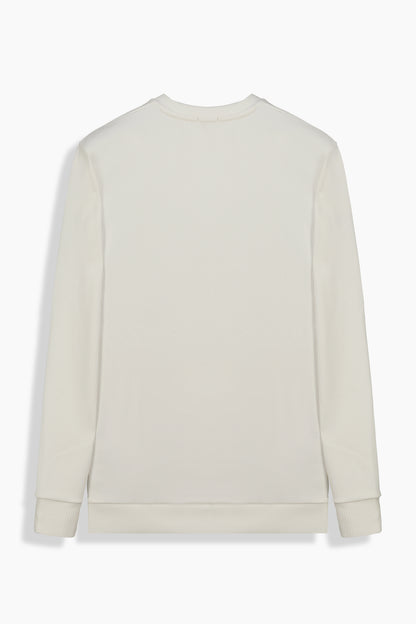 Bisiklet Yaka Erkek Ekru Swatshirt
