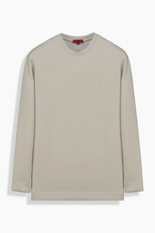 Bisiklet Yaka Bej Sweatshirt