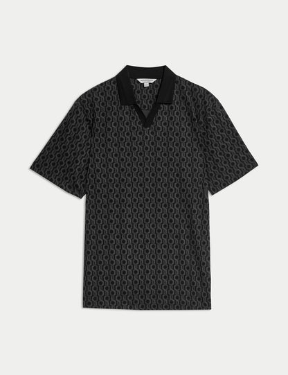 Saf Pamuklu Supima:registered: Desenli Polo T-shirt