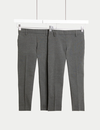 2'li Erkek Çocuk Slim Fit Esnek Okul Pantolonu (2-18 Yaş)