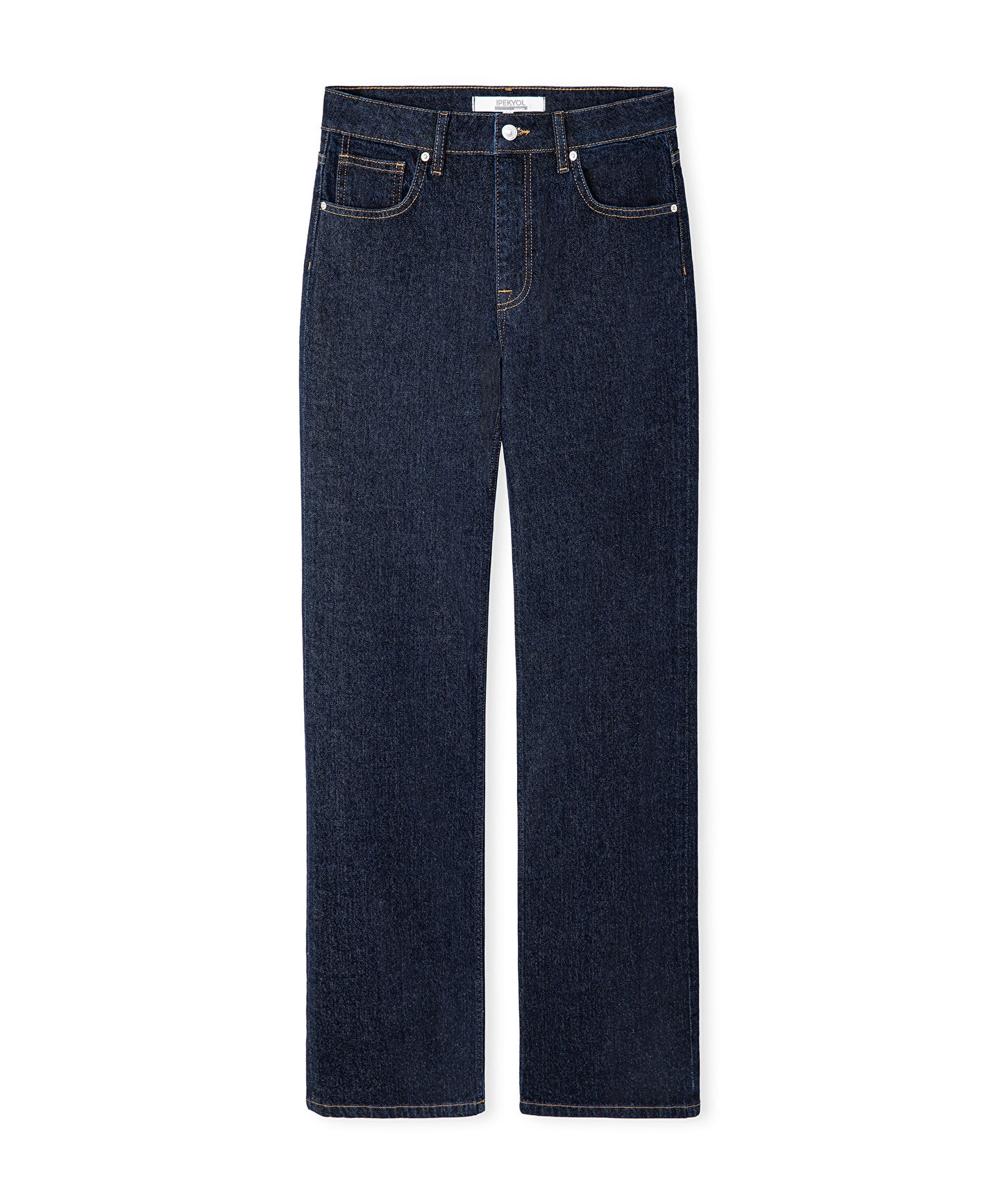 Kontrast Dikişli Straight Jean Pantolon