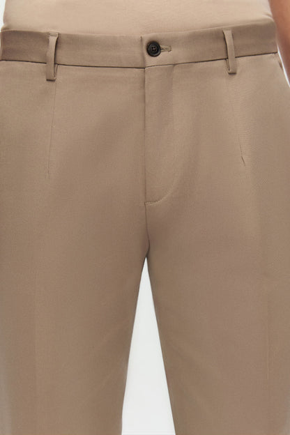 Damat Slim Fit Vizon Flanel Kumaş Pantolon