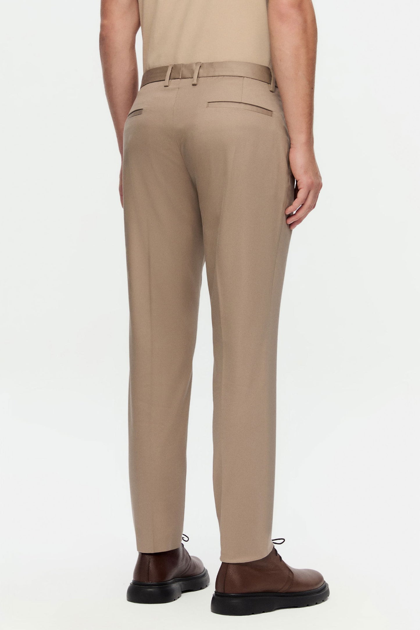 Damat Slim Fit Vizon Flanel Kumaş Pantolon