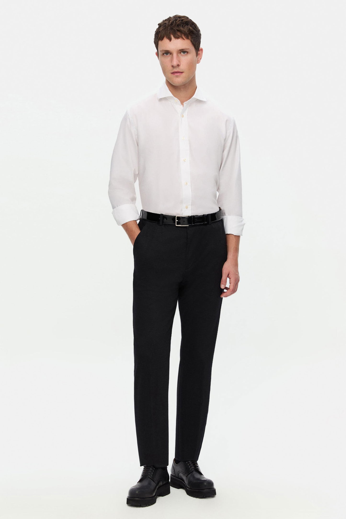 Damat Slim Fit Beyaz Düz Gömlek