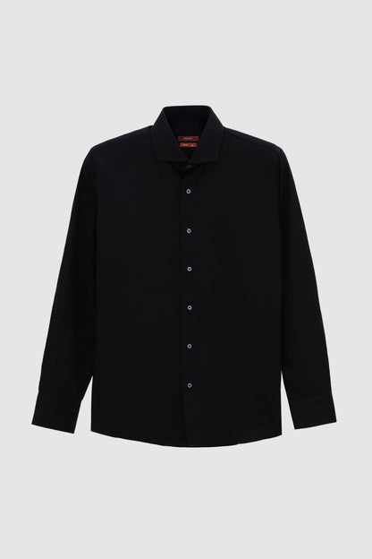 Damat Slim Fit Siyah Düz Gömlek