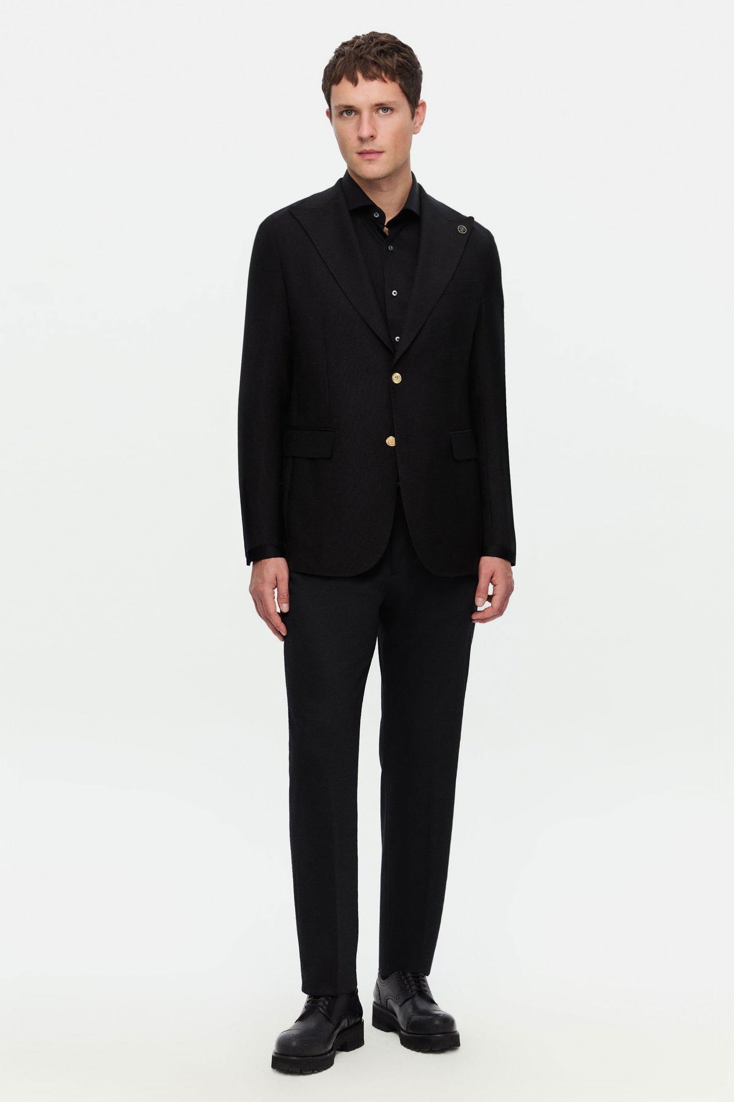 Damat Regular Fit Siyah Armürlü Kumaş Ceket