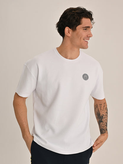 Fenerbahçe Beyaz Tribün Waffle Erkek Tshirt