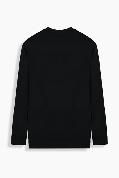 Bisiklet Yaka Siyah Sweatshirt