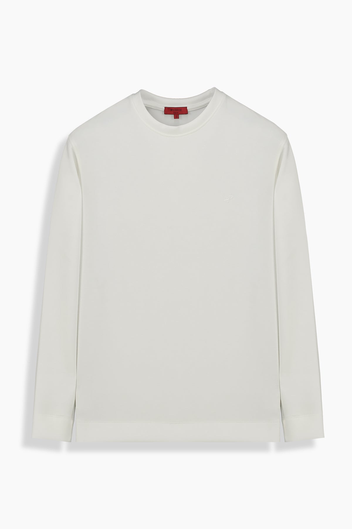 Bisiklet Yaka Beyaz Sweatshirt