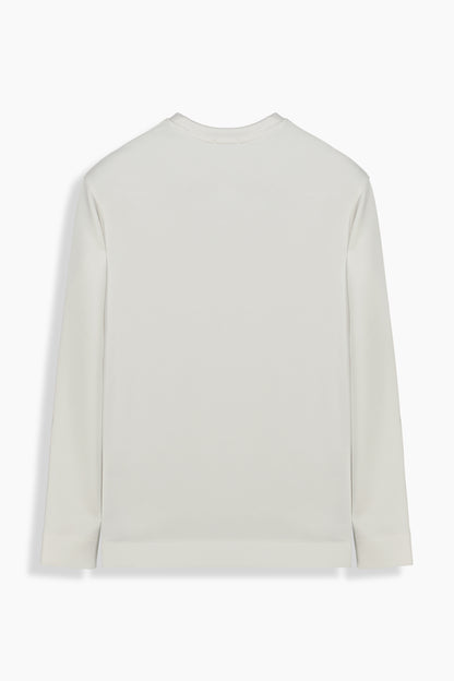 Bisiklet Yaka Beyaz Sweatshirt