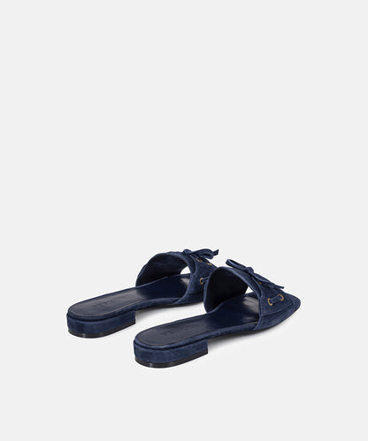 Fiyonklu Süet Deri Terlik