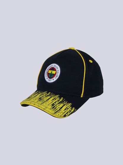 Fenerbahçe Lacivert Brush Detaylı Çocuk Şapka
