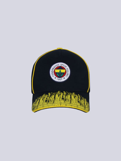 Fenerbahçe Lacivert Brush Detaylı Çocuk Şapka