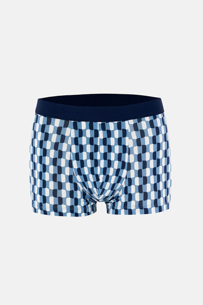 Lacivert 5210 Desenli Pamuk Boxer