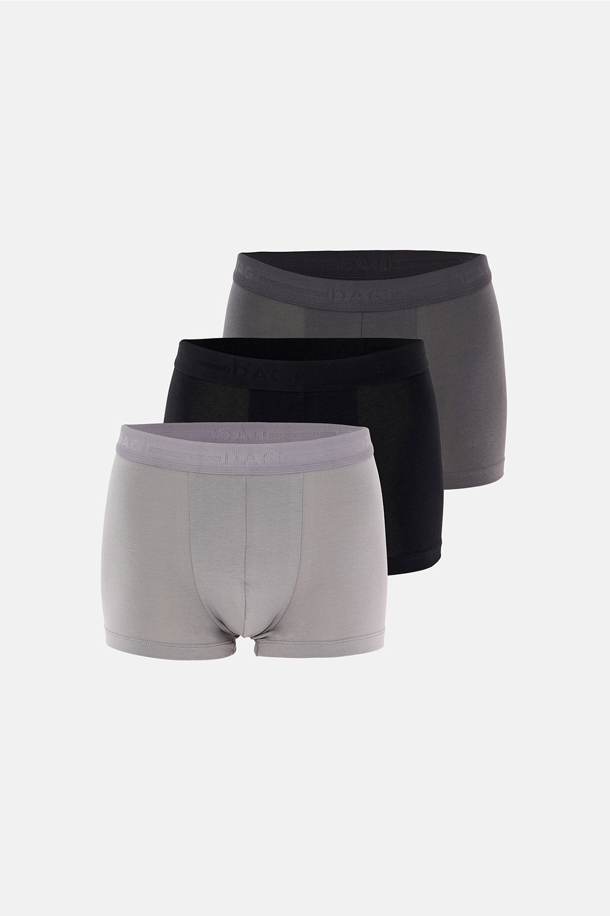 Antrasit-gri 5210 3'lü Desenli Pamuk Boxer