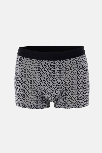 Siyah 5210 2'li Desenli Pamuk Boxer