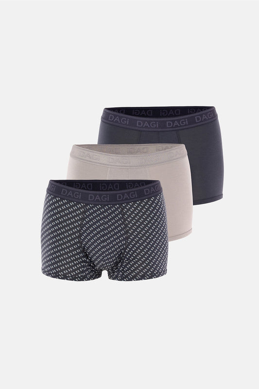 Antrasit-gri 4210 3'lü Desenli Micro Modal Boxer