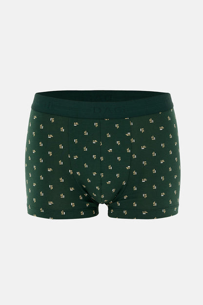 Koyu Yeşil 5210 2'li Desenli Pamuk Boxer