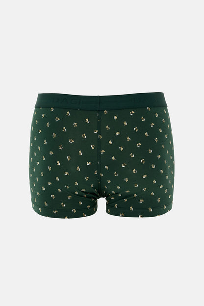 Koyu Yeşil 5210 2'li Desenli Pamuk Boxer