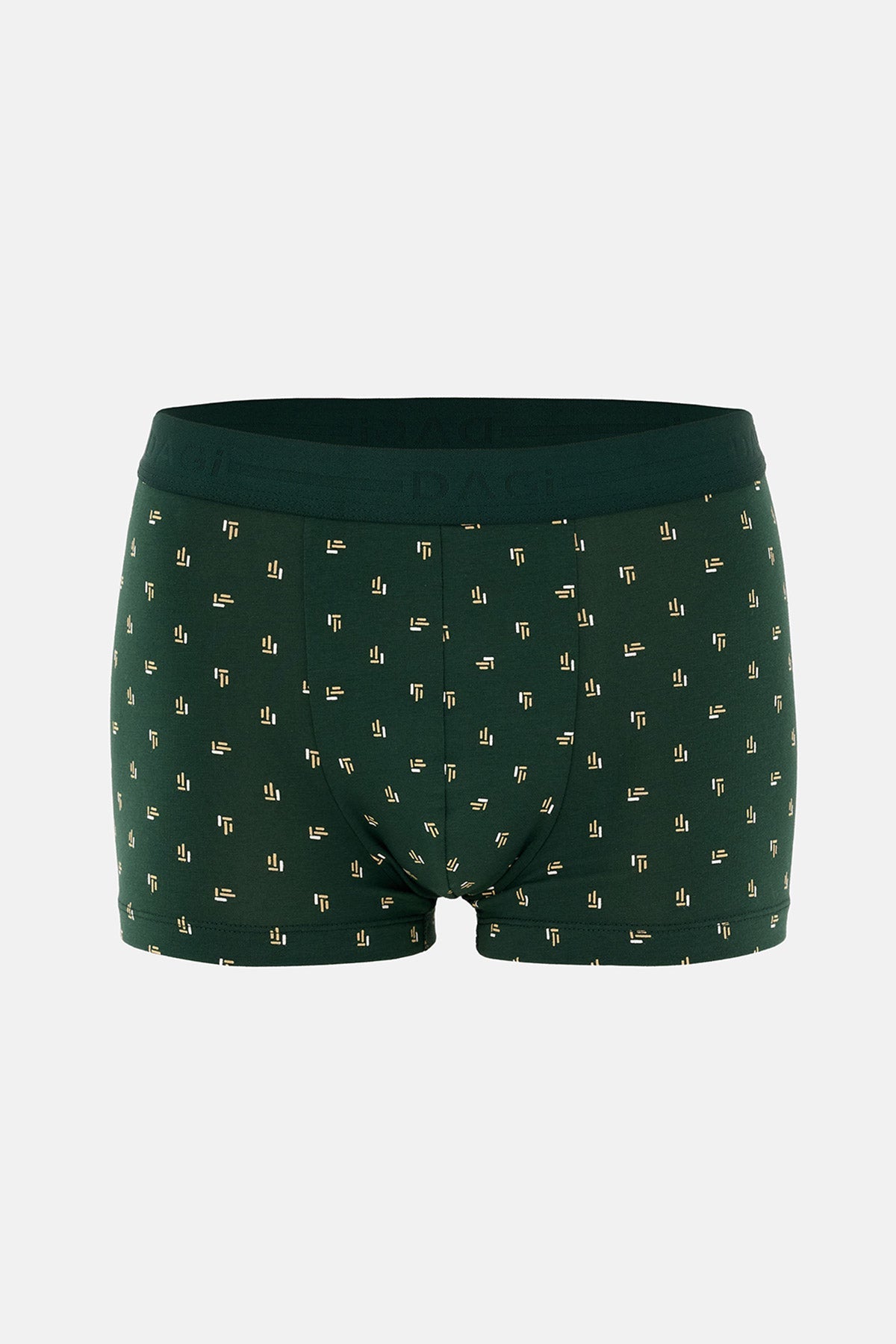 Koyu Yeşil 5210 2'li Desenli Pamuk Boxer