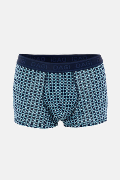 Lacivert-su Yeşili 4210 3'lü Desenli Micro Modal Boxer