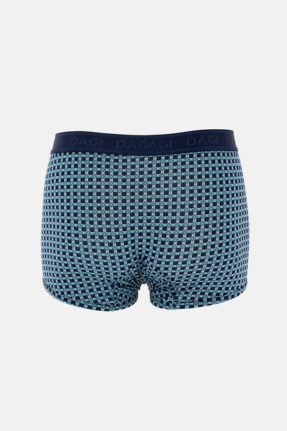 Lacivert-su Yeşili 4210 3'lü Desenli Micro Modal Boxer