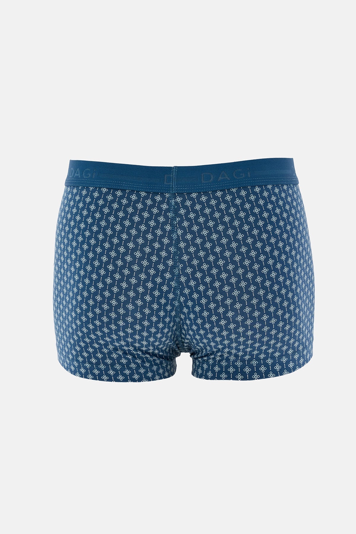 Açık Mavi-mavi 5210 3'lü Desenli Pamuk Boxer