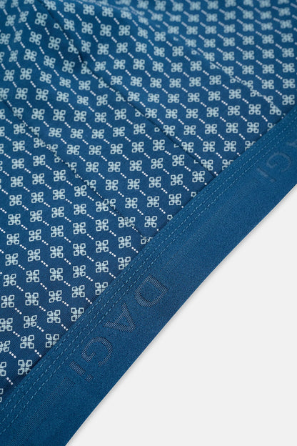 Açık Mavi-mavi 5210 3'lü Desenli Pamuk Boxer