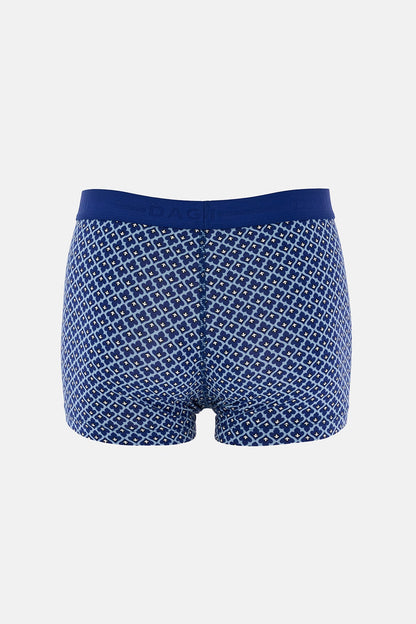 Açık Mavi-lacivert 5210 3'lü Desenli Pamuk Boxer