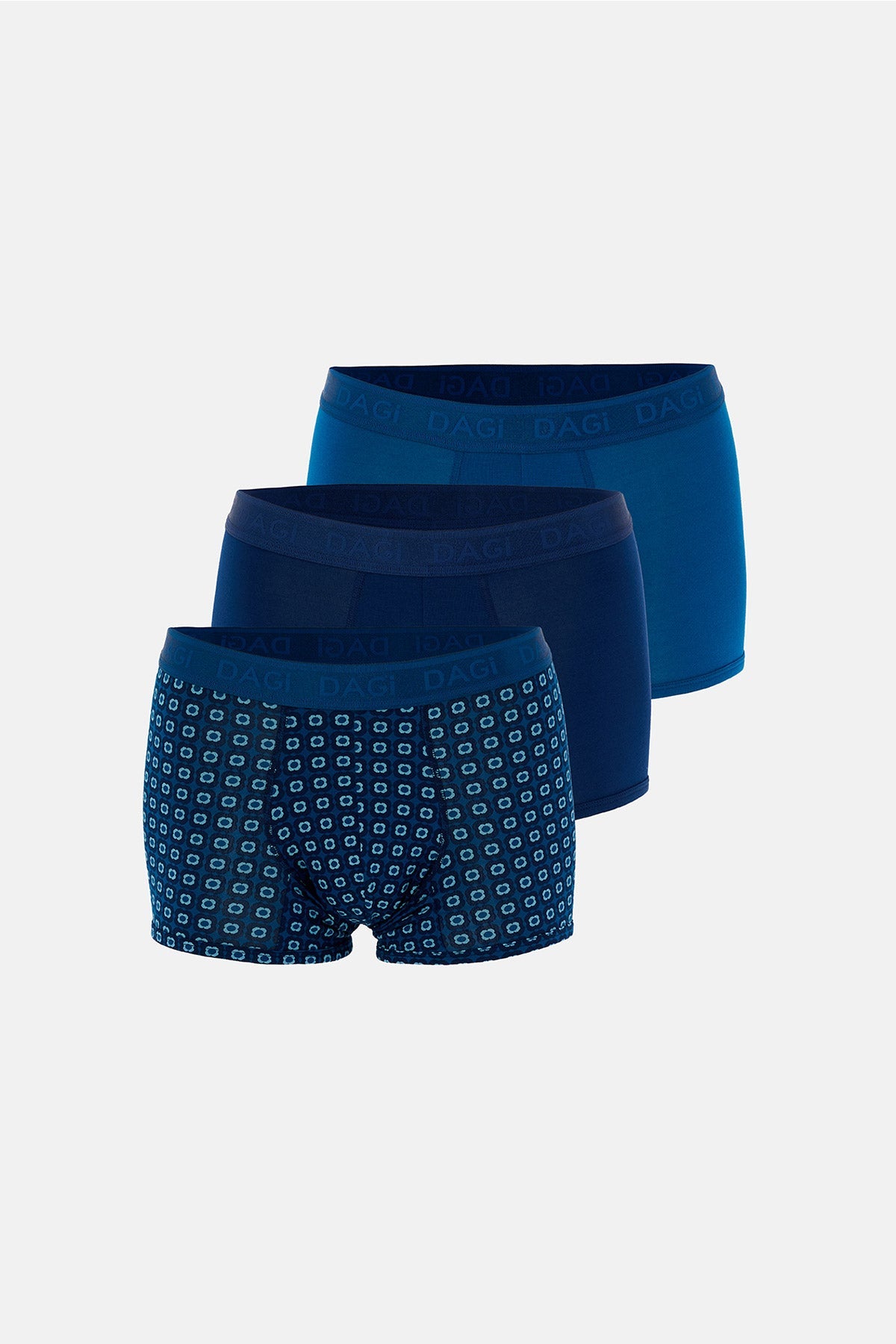 Lacivert 4210 3'lü Desenli Micro Modal Boxer