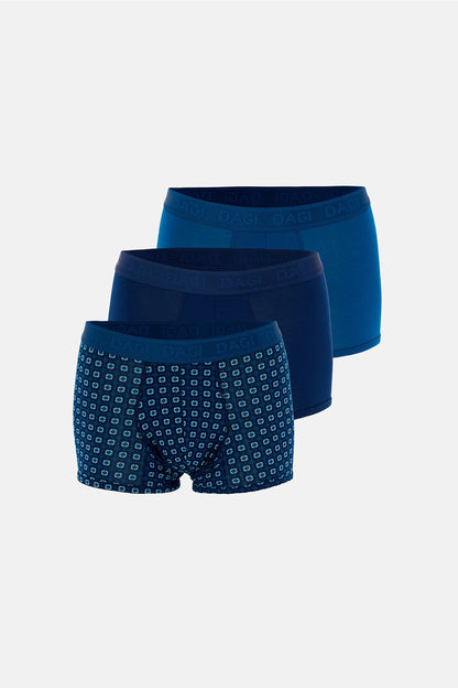 Lacivert 4210 3'lü Desenli Micro Modal Boxer