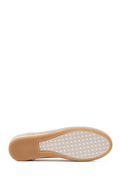 Kadın Bej Süet Deri Loafer