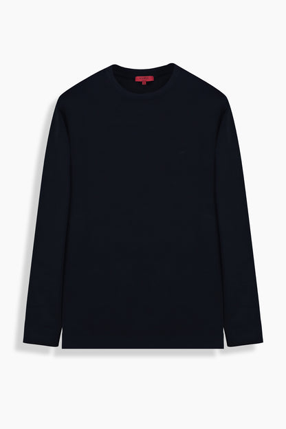 Bisiklet Yaka Lacivert Sweatshirt