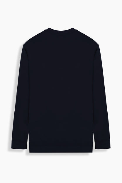 Bisiklet Yaka Lacivert Sweatshirt