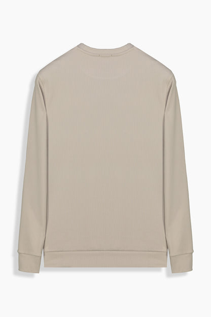 Bisiklet Yaka Bej Casual Sweatshirt