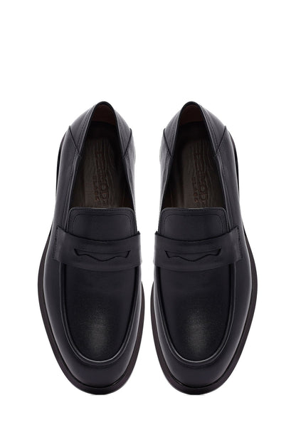 Erkek Siyah Deri Casual Loafer