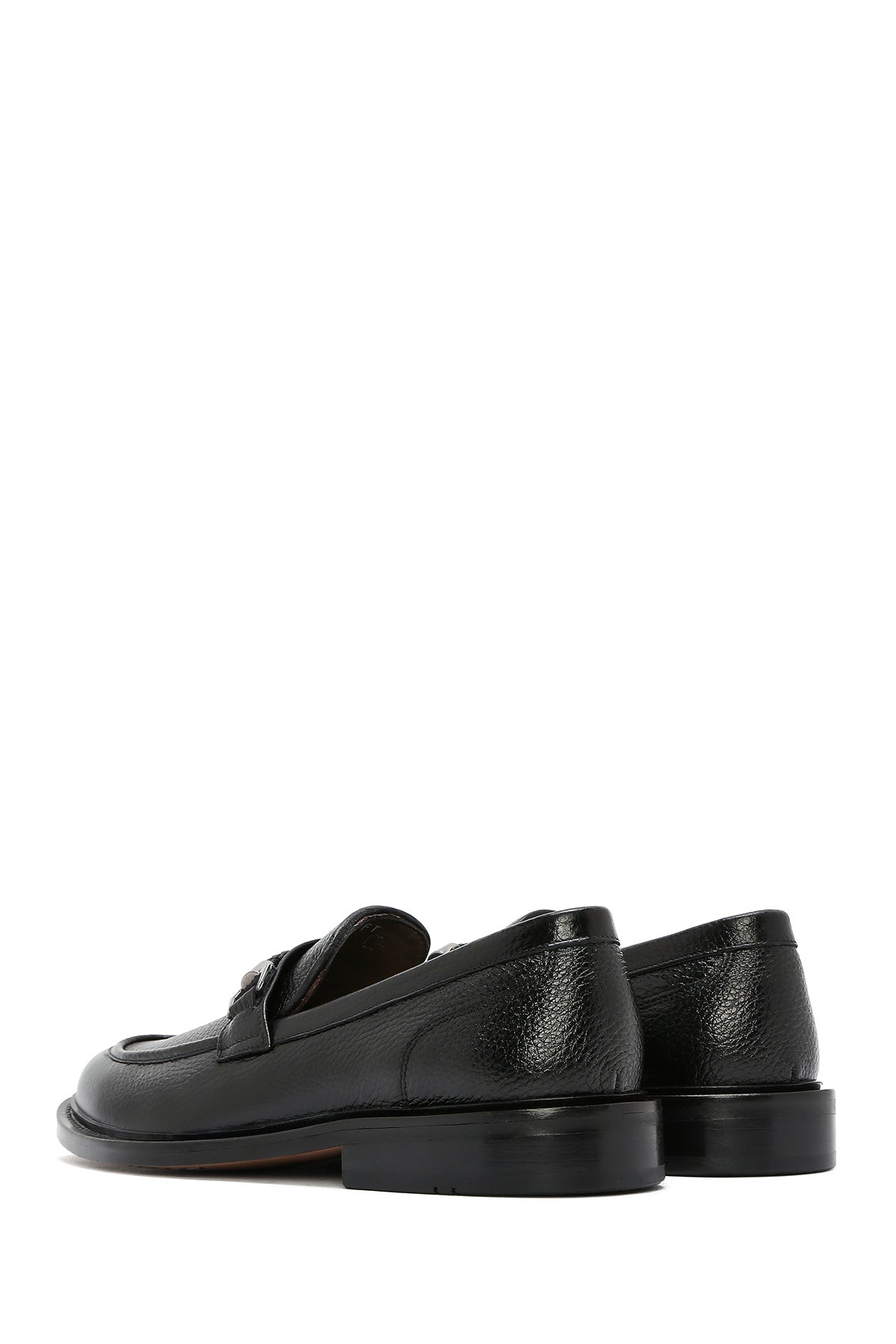 Erkek Siyah Tokalı Deri Klasik Loafer