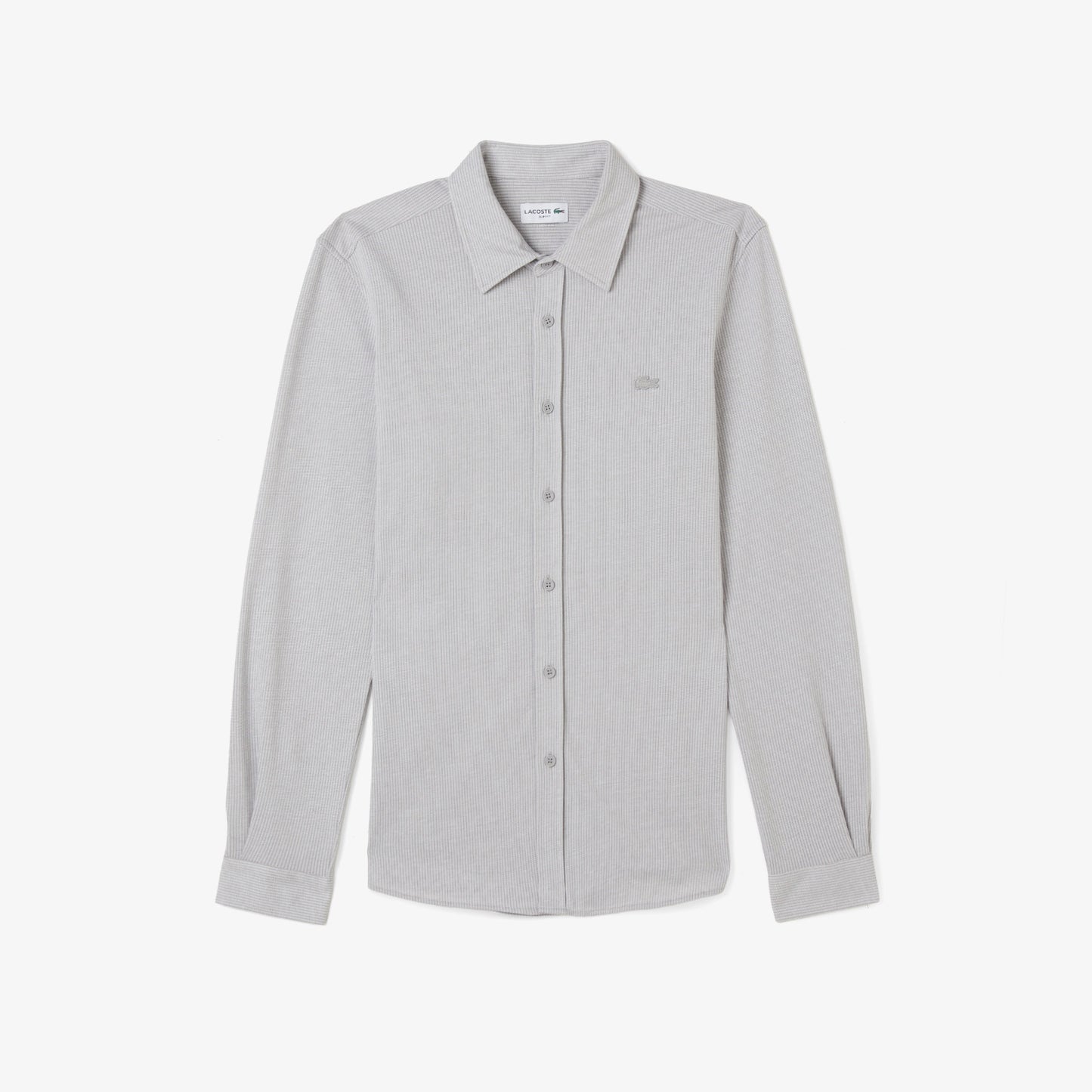 Erkek Slim Fit Düğmeli Yaka Gri Gömlek