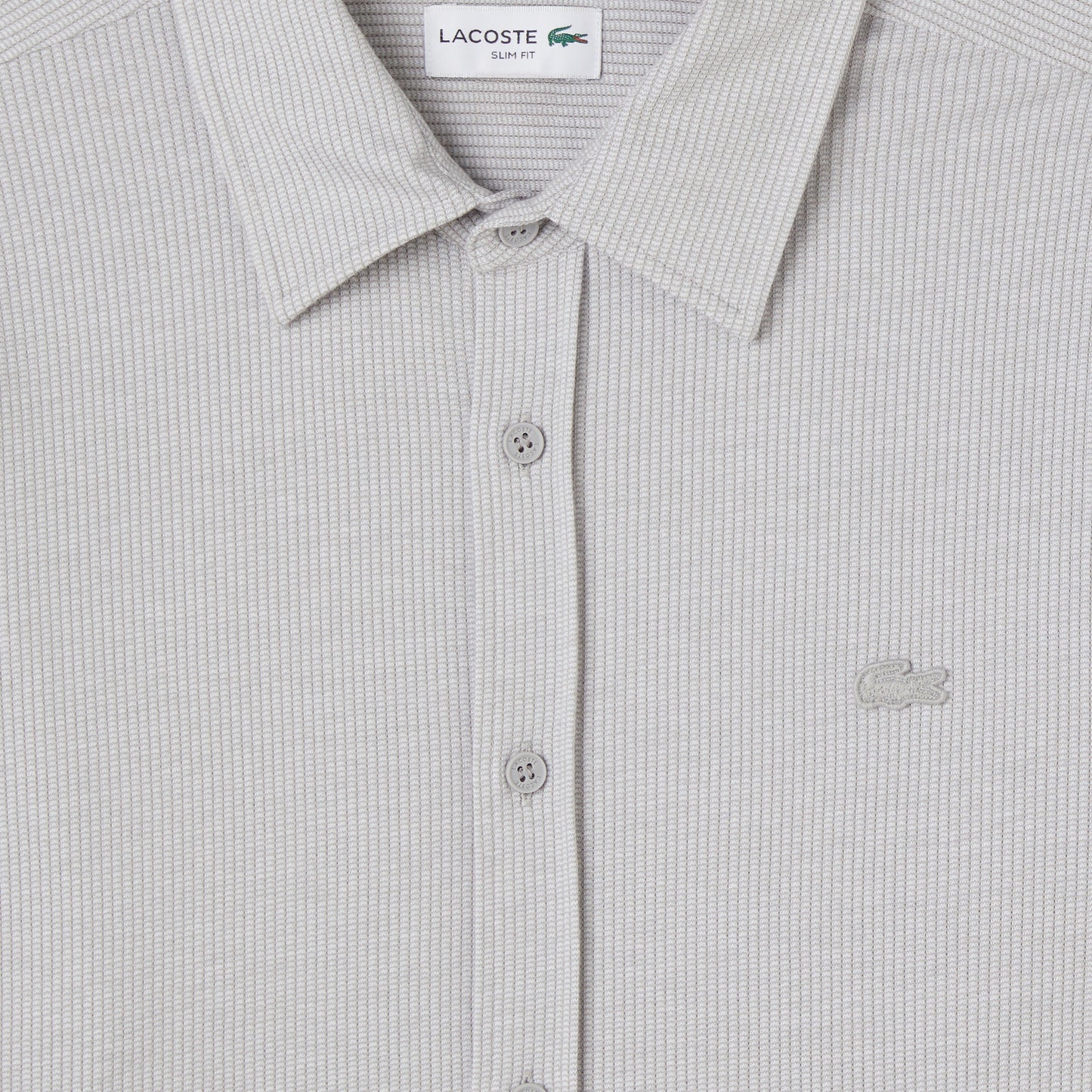 Erkek Slim Fit Düğmeli Yaka Gri Gömlek