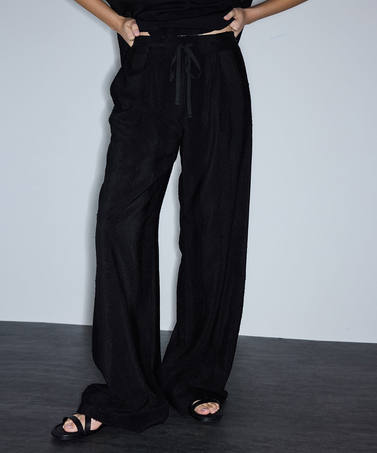 Jakarlı Wide Leg Pantolon