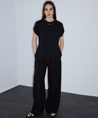 Jakarlı Wide Leg Pantolon