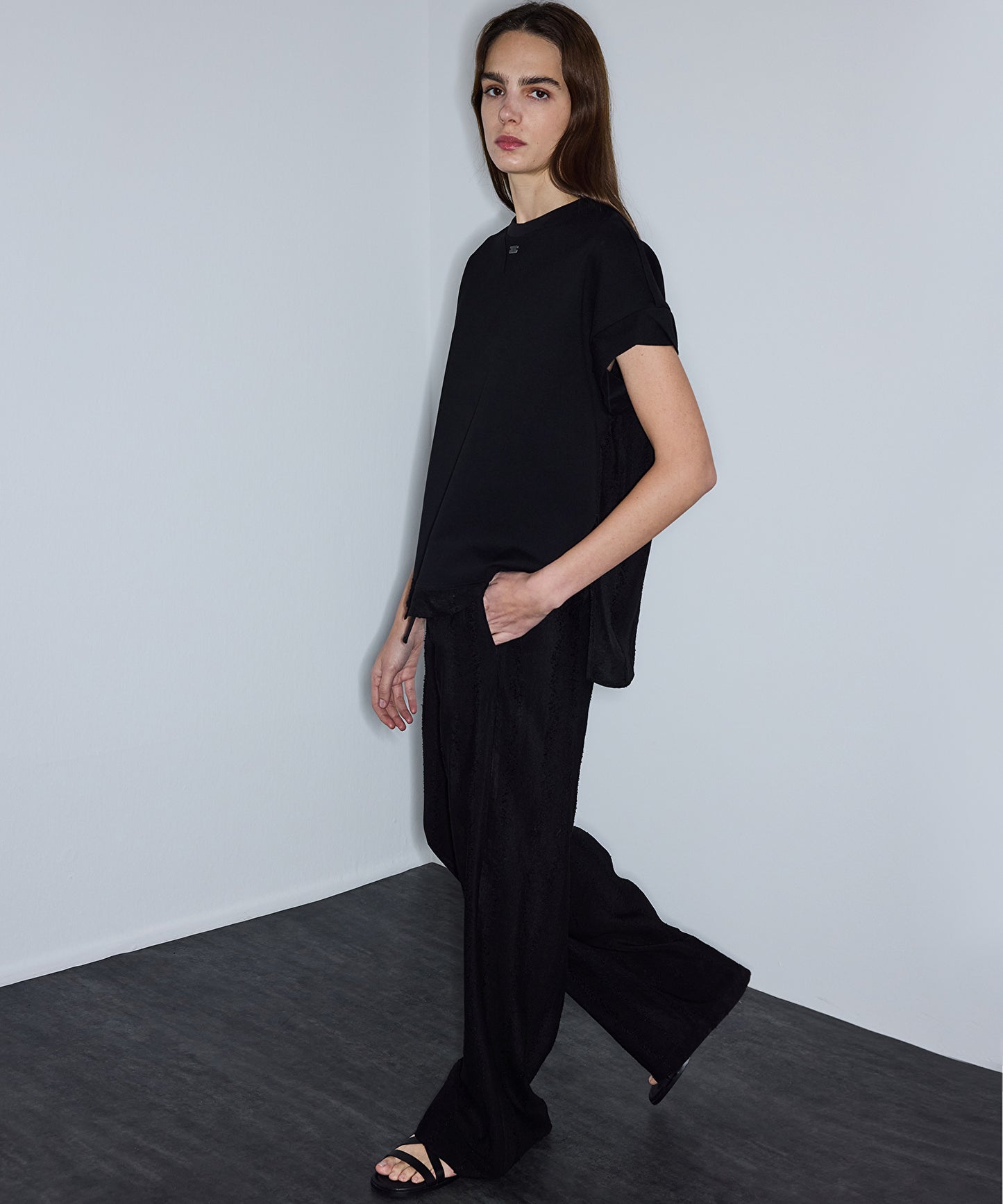 Jakarlı Wide Leg Pantolon