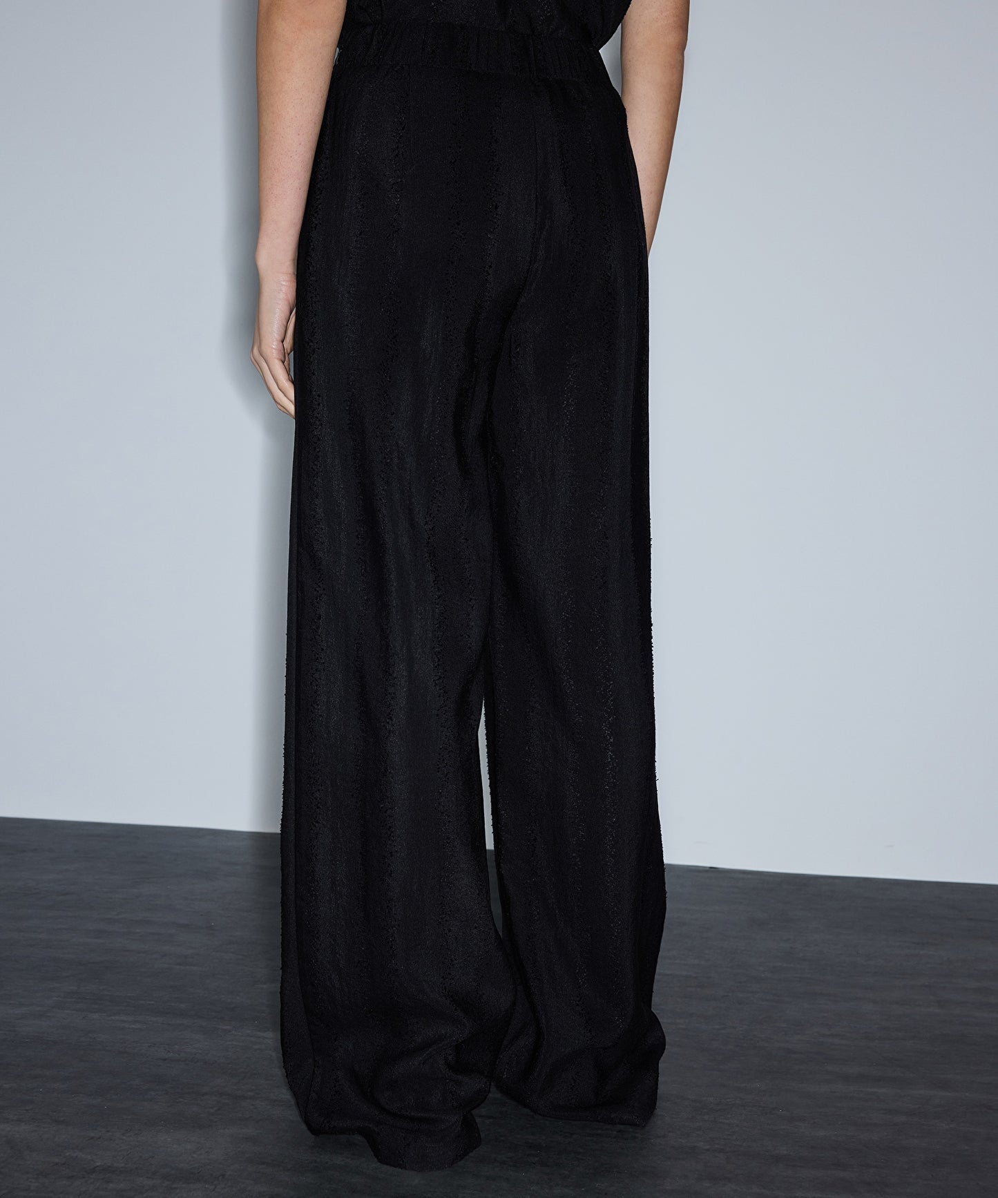 Jakarlı Wide Leg Pantolon